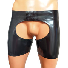 Chaps shorts with popper front fastening